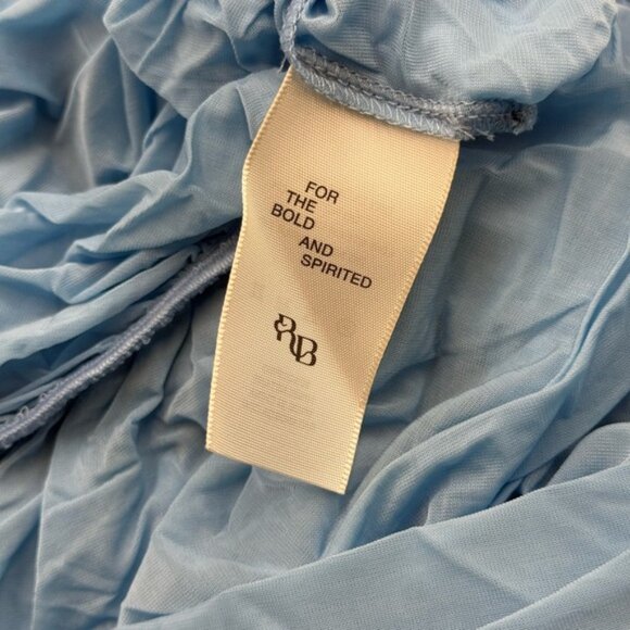 🆕 RAT & BOA 🧿 NWOT Freja Slinky Baby Blue Tie-Waist T-Shirt Mini Dress, Sz S - Picture 13 of 16